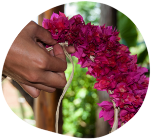 Confección de una corona de flores