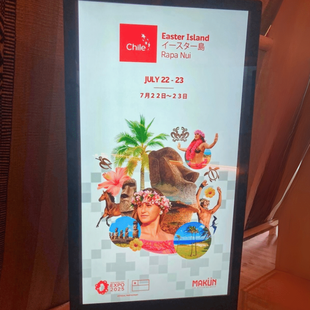 Stand de Rapa Nui en la Expo Mundial Osaka 2025 con presencia de Anakena
